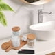 thumbnail image 5 of Set dispensador con soporte Qtip de vidrio BKYFPQ, paquete de 3 con tapas, 5 of 7