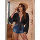 thumbnail image 5 of Traje de Baño para Mujer, Túnica, Bikini con Lazo, Camiseta de Playa Suave de Larga Negro S, 5 of 8