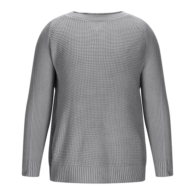 LIaqionyy Chandail pour Hommes Mode Léger Tricoté Décontracté Col Rond Automne Hiver