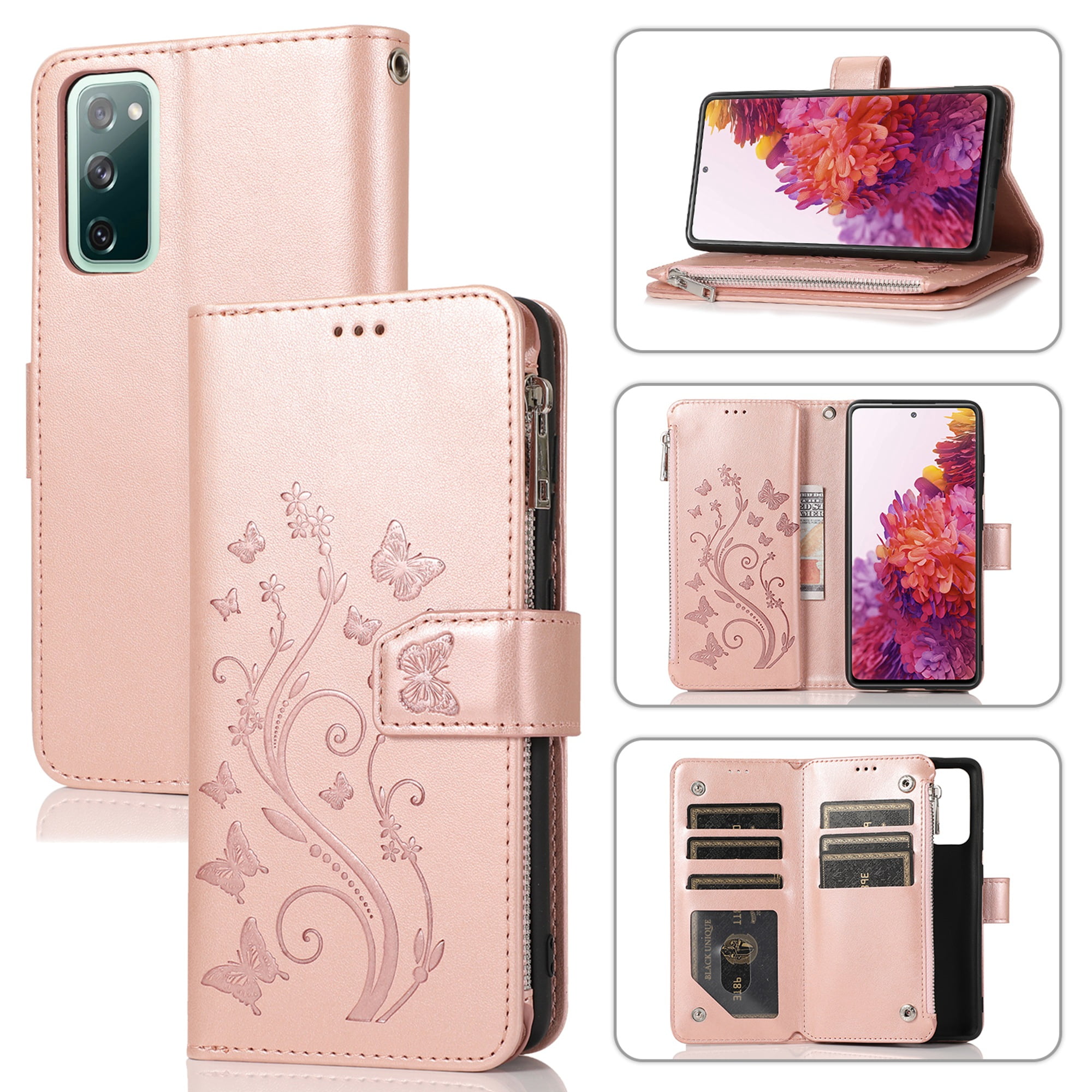 Dteck Samsung Galaxy S20 Fe Fan Edition Case Folio Case Embossed Pu Leather Zipper Pocket 4014