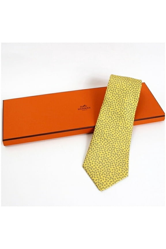 Pre-Owned Hermes Silk Necktie Chaine d'Ancre Pattern HERMES Men's