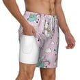 thumbnail image 2 of Kdxio Llama Unicorn And Rainbow Print Men'S Swim Trunks With Compression Liner 7 Inch Inseam Quick Dry Swim Shorts, 2 of 7