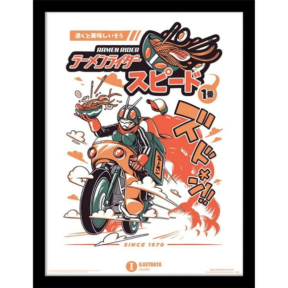 Ilustrata Ramen Rider Framed Print