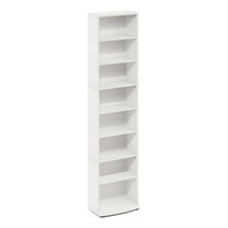 Maklaine Contemporary Space Saving Multimedia Storage Tower in White