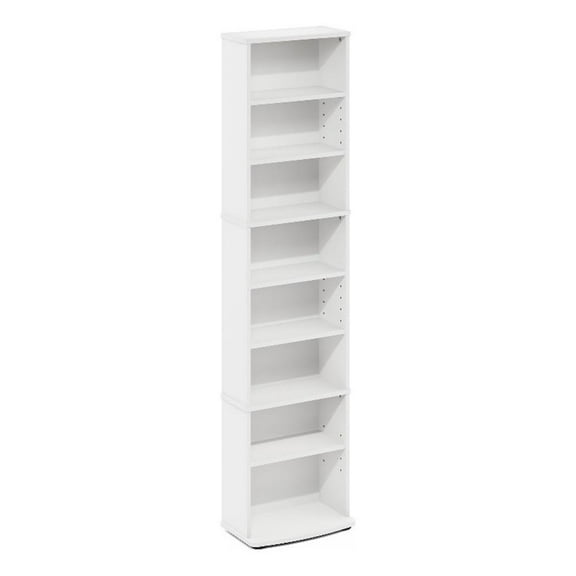 Maklaine Contemporary Space Saving Multimedia Storage Tower in White