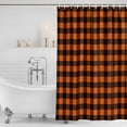 thumbnail image 4 of Black Orange Plaid Waterproof Fabric Shower Curtain,Farmhouse Buffalo Check Gingham Waterproof Fabric Shower Curtain for Bathroom Curtains Bathtubs Hotel Shower Curtains with 12 Hooks Small 36x72in, 4 of 8