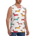 thumbnail image 2 of Haiem Men's Dachshund Dog Puppy Print Tank Tops Summer Sleeveless Cut Off Workout T-Shirts Fitness Vest Athletic Undershirts-3X-Large, 2 of 8