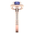 thumbnail image 3 of 1.335 ct Round Cut Simulated Tanzanite Solitaire with Accents Engagement Ring for Women in 18K Rose Gold, 3 of 5
