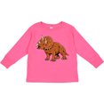 thumbnail image 3 of Inktastic Triceratops Roaring Boys or Girls Long Sleeve Toddler T-Shirt, 3 of 5