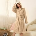 thumbnail image 6 of Dyfzdhu Robes for Women Double Pocket 3d Ear Hooded Flannel Bathrobe Soft And Warm Double-Faced Velvet Pajamas Home Wear, 6 of 8