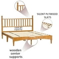thumbnail image 3 of TOYTEXX Queen Size Solid Wood Platform Bed Frame with Rubber Wood Headboard, 1000 lb Capacity, Easy Assembly, No Box Spring Needed, Rustic Oak, 3 of 7