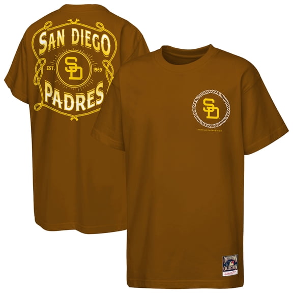 Youth Mitchell & Ness Brown San Diego Padres Cooperstown Rodeo Rope T-Shirt