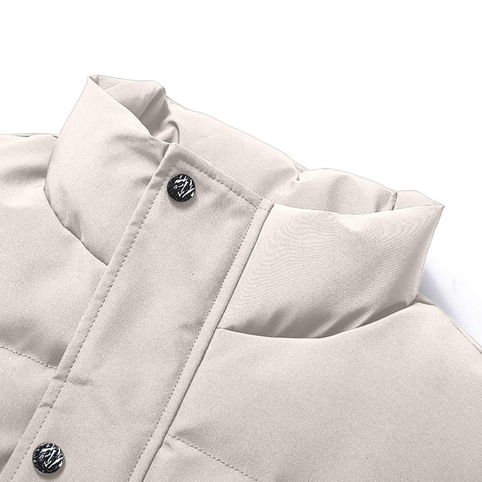 Ecqkame Men's Puffer Vests Lightweight Zip Up Sleeveless Outdoor Jackets Puffy Winter Warm Insulated Running Outerwear Khaki XL