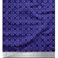 thumbnail image 1 of Soimoi Blue Rayon Crepe Fabric Damask Ethnic Printed Fabric 1 Yard 46 Inch Wide, 1 of 3