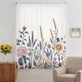 thumbnail image 3 of Spring Floral Sheer Curtains 84 Inches Long, Farmhouse Flowers Elegant Pastoral Light Filering Curtains, Breathable Simi Curtain Privacy Drapes for Living Room Bedroom Lightweight Window Treatment, 3 of 9