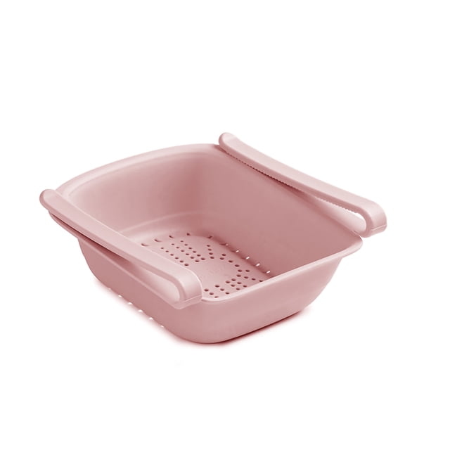 Refrigerator Drawer Storage Rack Organizer Kitchen Storage Basket PP Storage Box For HouseholdPink