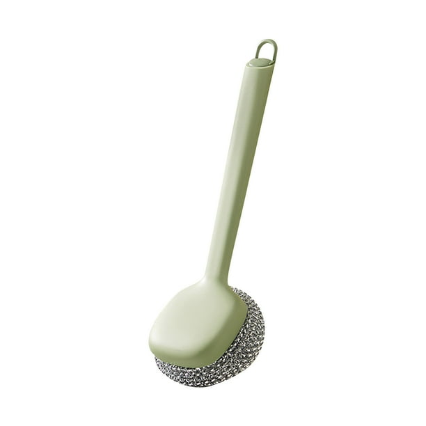 Cepillo para ollas Cepillo de cocina para el hogar Herramienta para lavar ollas y platos Sin manchas de aceite al lavar ollas Cepillo de mango largo Cepillo de limpieza Descalcificador Cepillos de lim
