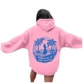 thumbnail image 3 of Oversize Hoodies for Women Trendy Letter Graphic Hooded Long Sleeved Drawstring With Pockets Lightweight Sweatshirts Pink, 3 of 7