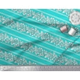 thumbnail image 2 of Soimoi Rayon Crepe Fabric Leaves & Floral Block Printed Fabric 1 Yard 46 Inch Wide, 2 of 3