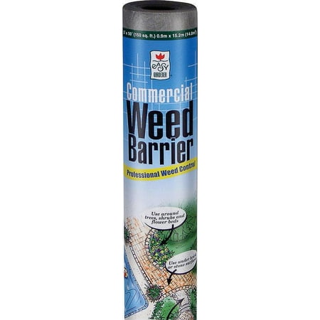 Easy Gardener 2509 Commercial Weed Barrier, 4 ft W X 100 ft L, Spunbonded Polyester, Gray