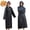 Black, variant on Youersen Rain Ponchos for Adults, 2-Pack Emergency Raincoats with Hood and Drawstring, EVA