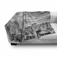 thumbnail image 3 of Black and White Soft Flannel Fleece Throw Blanket, Skyline Rooftop View of New York in Cloudy Day Panoramic Bust Cityscape, Cozy Plush for Indoor and Outdoor Use, 70" x 90", Black White, by Ambesonne, 3 of 6