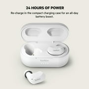 Belkin SoundForm True Wireless Earbuds, Bluetooth Headphones with Microphone, Touch Controls, IPX5 Sweat & Splash Resistant with Charging Case - White