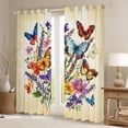 thumbnail image 3 of Homewish Magic Butterfly Animal Black Out Curtains for Girls, Rustic Flower Floral Curtains Pack of 2 (42x63 Each), Vintage Fashion Bedroom Curtains, Curtains and Drapes Bedroom Decor, 3 of 7