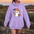 thumbnail image 4 of Towmus Women Cute Pattern Hoodie Girl Halloween Pumpkin Face Tops Cartoon Sweatshirt Long Sleeve Casual Streetwear, 4 of 6