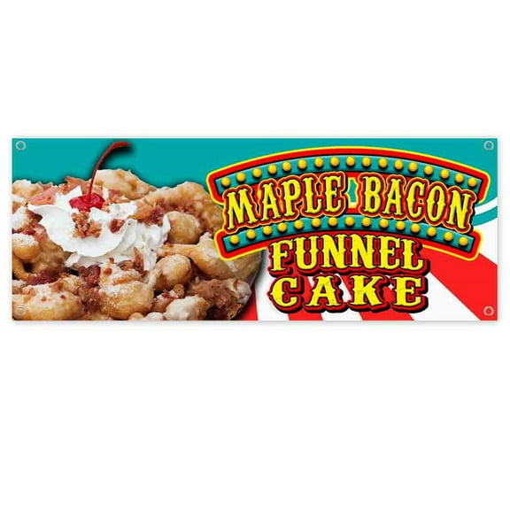 Funnel Cake Maple Bacon 13 oz Vinyl Banner With Metal Grommets
