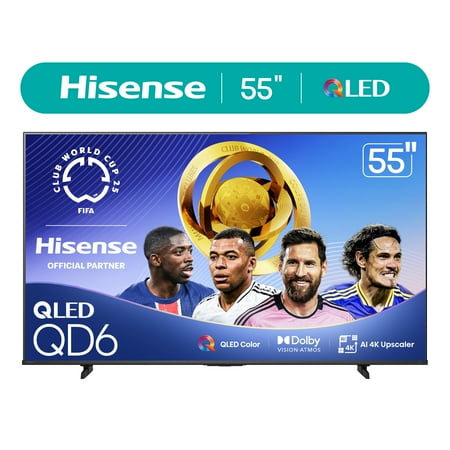 Hisense 55-Inch Class QD6030G Series QLED Google Smart TV (55QD6030G, 2025 Model) - QLED, Dolby Vision, Dolby Atmos, Motion Rate 120, HDR 10+, Game Mode Plus