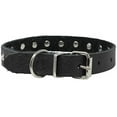 thumbnail image 2 of Genuine Soft Black Leather Crystal Glass Rhinestone Studded Dog Collar 7 Sizes (Neck: 8.5"-12.5"; 5/8" Wide), 2 of 2