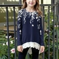 thumbnail image 2 of Favoffer Girls' Gradient Lace Hem Top Long Sleeve Crewneck Shirt Fall Casual Sports Play Photo Outfit, Kid 4-15 Years, 2 of 6