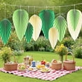 thumbnail image 3 of Paper Fans Party Decorations, Paper Leaves and Backdrop Decor for Classroom, Birthday and Bridal Shower Celebrations in Green, 9 Pcs, 3 of 8
