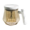 thumbnail image 3 of Taza mezcladora eléctrica, taza mezcladora automática de vidrio de alta velocidad a prueba de fugas de 400ml con tapa para cocina y dormitorio champán, 3 of 8