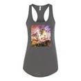 thumbnail image 2 of Unicorn Fanstasy Rainbow Castle Ladies Racerback Tank Top, Dark Grey, X-Large, 2 of 3