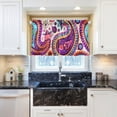 thumbnail image 6 of Coolnut Paisley Floral Kitchen Curtains 2 Panels, UV Protected Tier Curtains Half Window Curtains for Guest Room Bathroom Sink Laundry Room Basement,24"x 27", 6 of 6