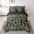 thumbnail image 2 of Feelyou Square Abstract Twin Bedding Sets 7pcs, Pixel Grid Miners Bedding Comforter Set, 2 of 8
