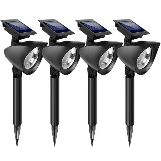 Simple Deluxe LED Solar Spotlights Outdoor Bright ... wiring security lights back deck 