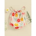 thumbnail image 3 of Bagilaanoe Newborn Baby Girl Rompers Floral Print Sleeveless Bodysuits 3M 6M 9M 12M 18M Infant Casual One Piece Short Jumpsuit, 3 of 7