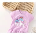 thumbnail image 2 of Bellafa Toddler Girl Short Sleeve Shirts Cotton Cartoon Graphic T-Shirts Kid Girls Crewneck Ruffle Hems Tees Tops for 3-8 Years, 2 of 8