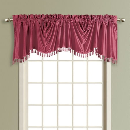 United Curtain Anna Lined Faux Silk Austrian Valance