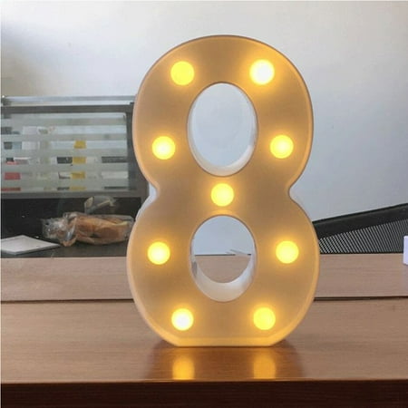 Illuminated Christmas Decorations AMZER Decorative LED Illuminated Number Marquee Sign - Marquee Number with Lights For Wedding Birthday Party Christmas Night Light Lamp Home Bar Decoration 8 ()