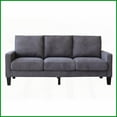 thumbnail image 5 of Modern Dark Grey Polyester 3-Seat Living Room Sofa with Removable Covers & Solid Wood Frame, 5 of 13