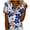 X289-Blue, variant on Neewe Womens Summer Tops Casual Printed Short Sleeve V Neck Shirts Business Dressy Work Blouses