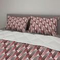 thumbnail image 2 of Modern Art Comforter & Sham Bedding Set, Ellipse Curves Surrounded Focal Points Mathematical Modern Motif, 3 pcs Duvet Set Microfiber Filling Quilt, 5 Sizes, Vermilion White, by Ambesonne, 2 of 4