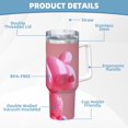 thumbnail image 5 of Cauagu Pink Balloon Puppy Art Print Stainless Steel Vacuum Insulated Tumbler,40oz Water Bottle with Handle & Flip Straw Reusable Travel Coffee Mug for Women & Men, 5 of 8