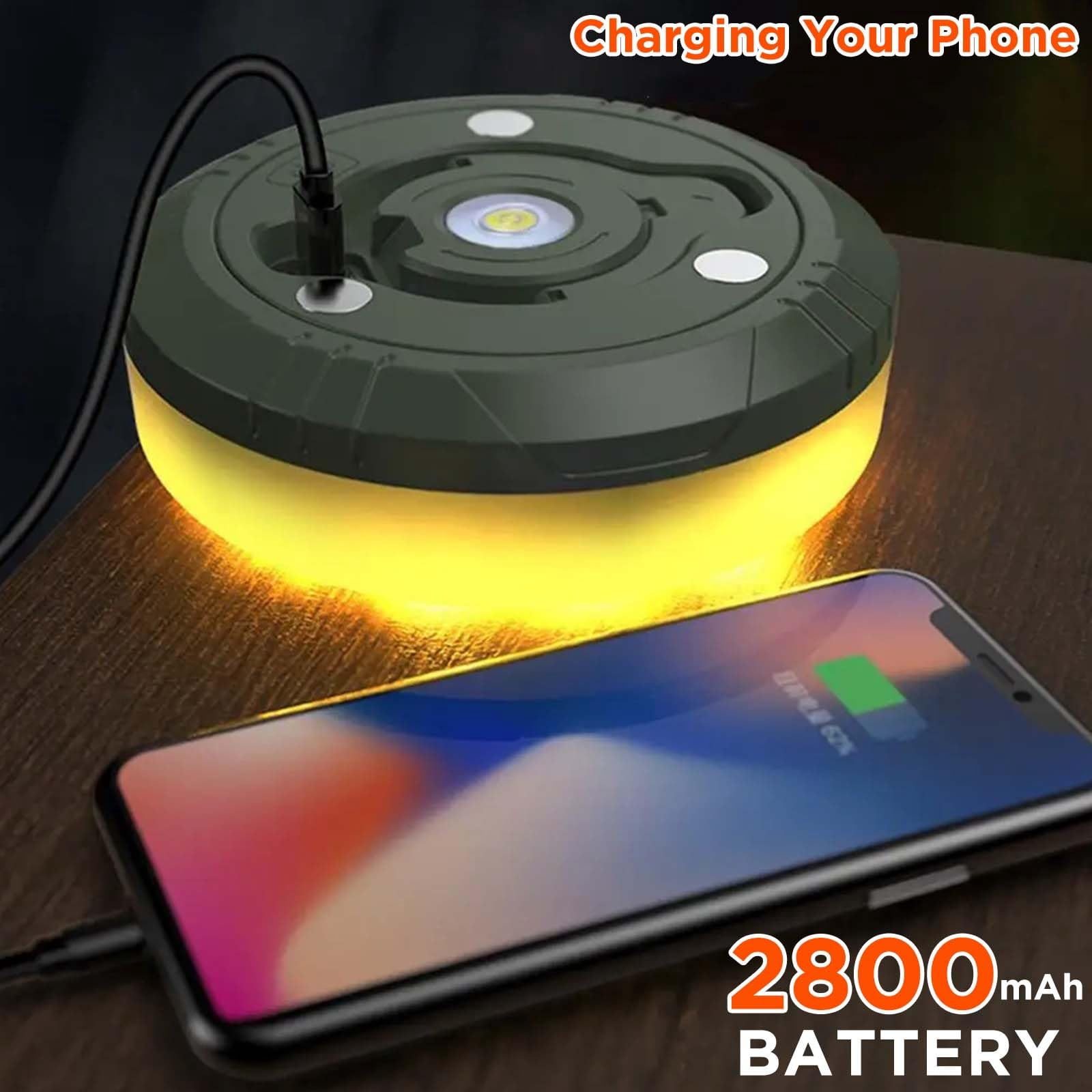 PUCACHI 2-in-1 LED Camping Lantern & 32.8ft String Lights | 8 Lighting Modes, IP44 Waterproof, USB Rechargeable | Portable Outdoor Light for Camping, Hiking, Backyard, Emergency (30s Quick Recovery,