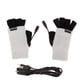 thumbnail image 1 of Guantes calefactables USB para adultos, de invierno, suaves, modernos, sin dedos, para oficina, trabajo, ciclismo, color gris claro., 1 of 14
