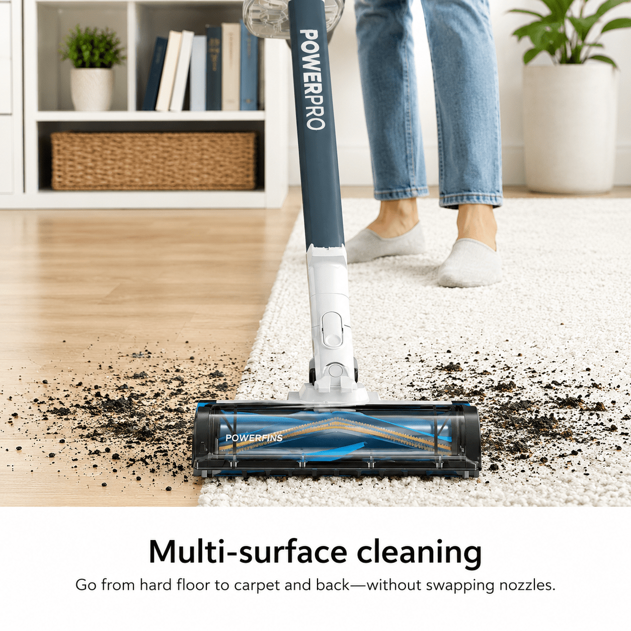 Shark PowerPro Pet Cordless Stick Vacuum, FloorDetect Technology, HEPA Filter, Carpets & Hardfloor, 50 Min Runtime, IZ373H Teal